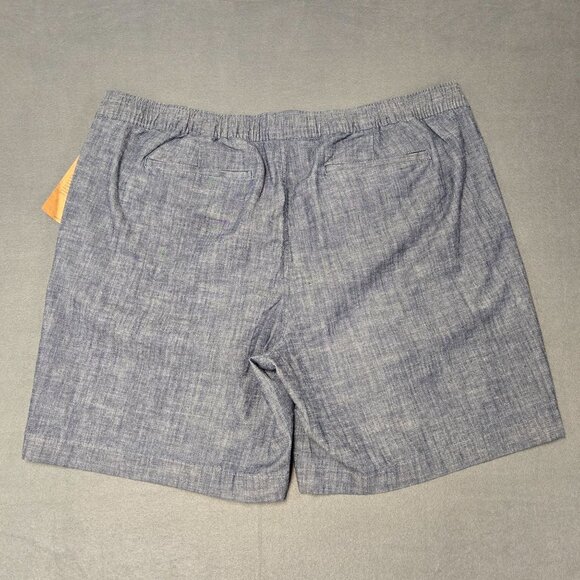 NWT Lakewashed By L.L. Bean Mens Pull On Chambray Shorts Size XXL Blue 100% Cott - Picture 2 of 8